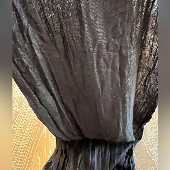 Thin black scarf with tassel details. OSFA - Picture 2 of 3